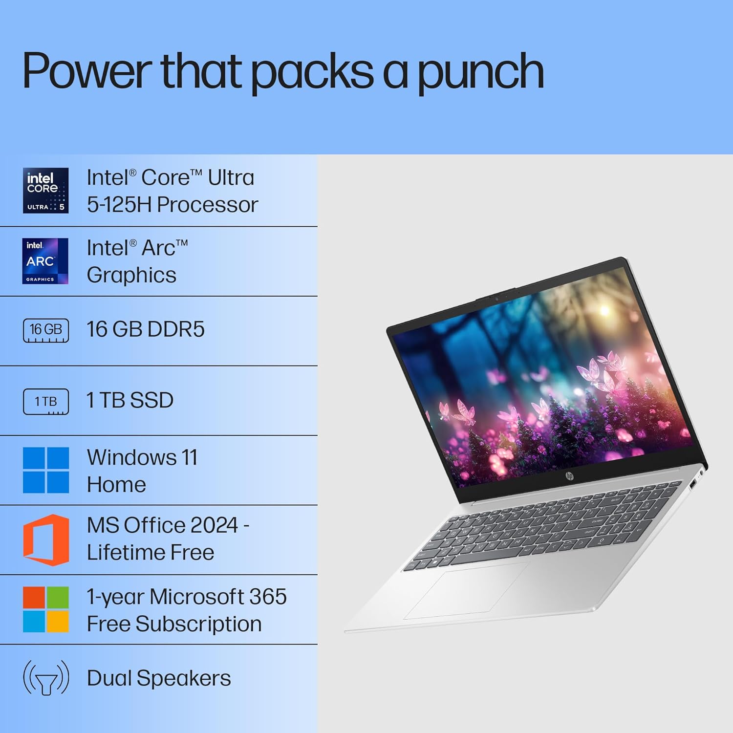 HP 15-fd1255TU Laptop (Intel Core Ultra 5, 16GB DDR5, 1TB SSD