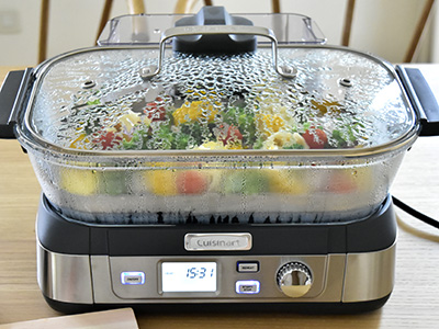 テーブルで水蒸気調理 クイジナート「ヘルシークッカー」 | お菓子