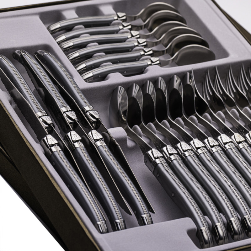 laguiole 24-piece grey crockery set