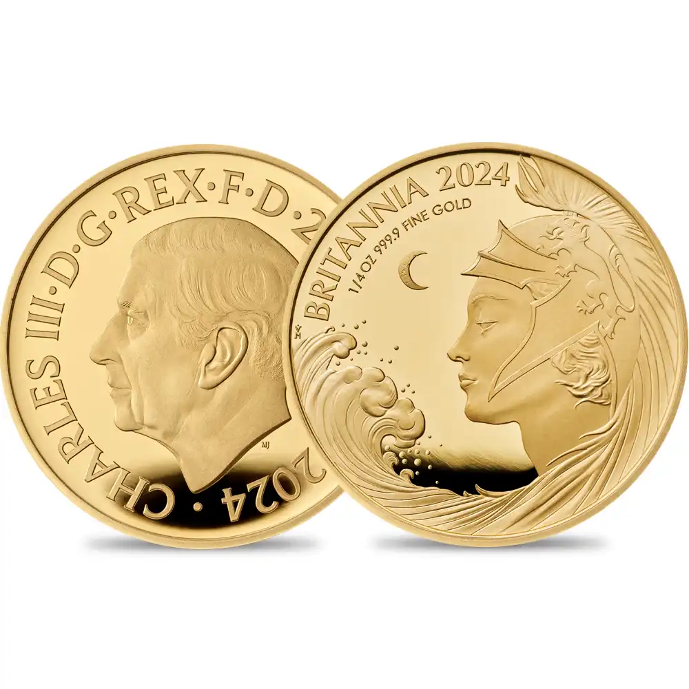 2024 チャールズ3世 ブリタニア 25ポンド1/4オンスプルーフ金貨 未鑑定