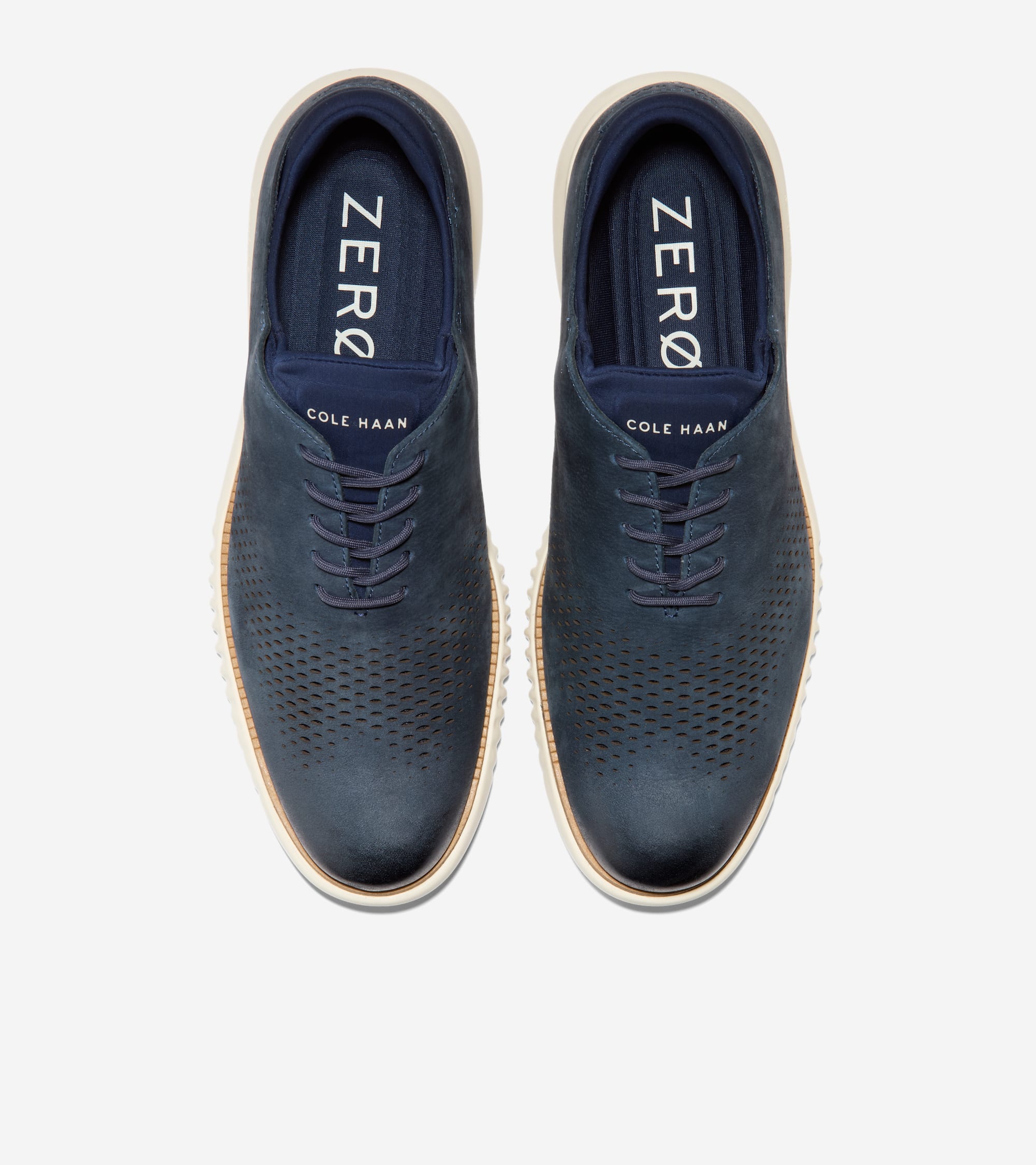 Men's 2.ZERØGRAND Laser Wingtip Oxfords in Blue | Cole Haan