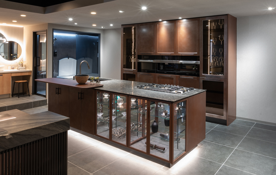 6003 Coastal Grey オープンキッチン ワークトップ