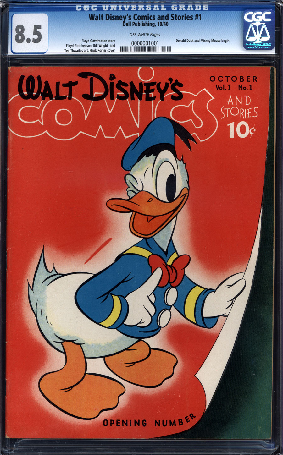 ComicConnect - WALT DISNEY'S COMICS & STORIES #1 - CGC VF+: 8.5