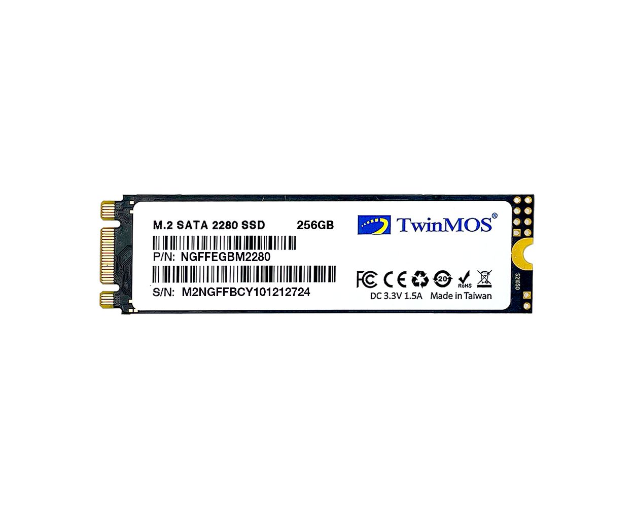 TwinMOS 256GB M.2 2280 SATA3 SSD (580Mb-550Mb/s) 3DNAND