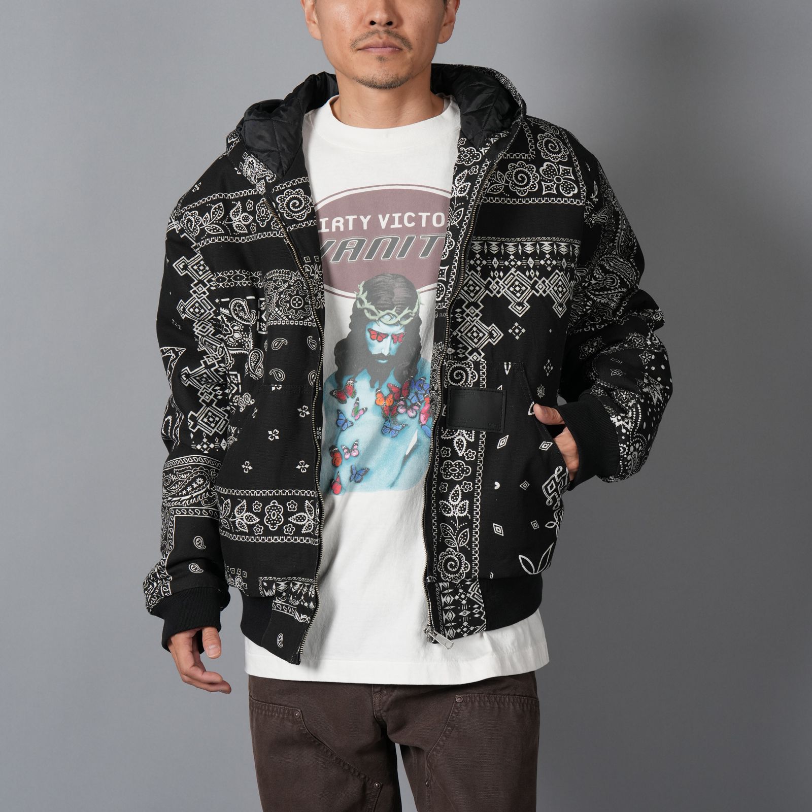 MIYAGIHIDETAKA - MH027 / Quilted Hoodie Jacket / キルテッド