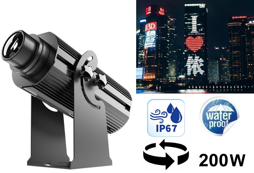 建物/壁へのカスタム ロゴ プロジェクション用ゴボ ライト