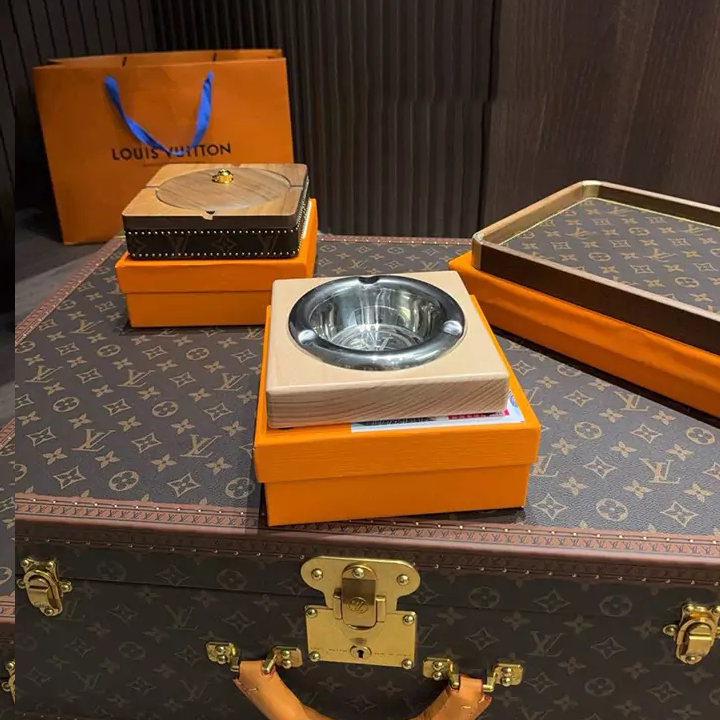 灰皿 蓋つき おしゃれ木製 ルイヴィトン ステンレス灰皿 14cm メンズ