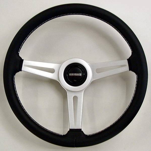 Momo Momo Retro Steering Wheel (360mm/Black w/Silver Spoke) - CorSport