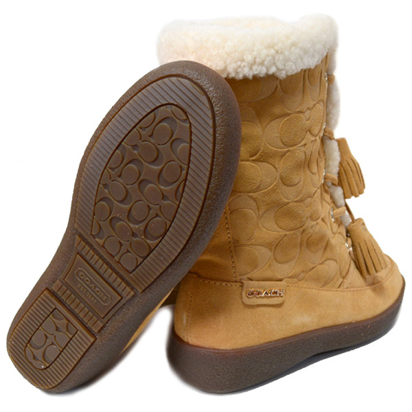 COACH】コーチ シグネチャー スエード ムートン ブーツ スニーカー