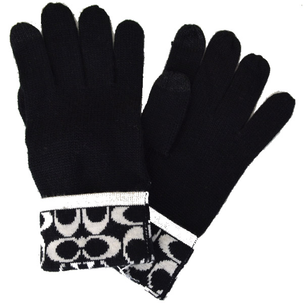 COACH】コーチ シグネチャー ニット グローブ タッチパネル対応 手袋