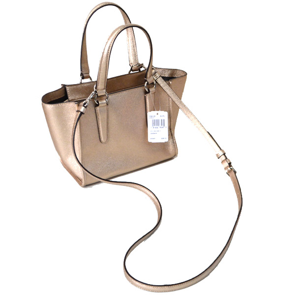 COACH】コーチ メタリック レザー ミニ キャリーオール 2WAY