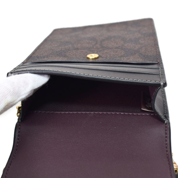 COACH】コーチ スマホショルダー コーティングキャンバス レザー