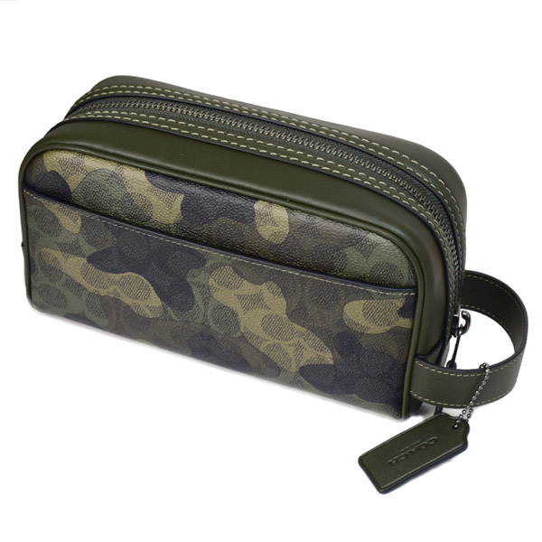 COACH】コーチ メンズ バック クラッチ コーティングキャンバス レザー