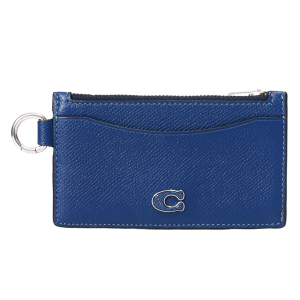 COACH】コーチ カードケース メンズ レザー ジップ Dカン Dリング付き