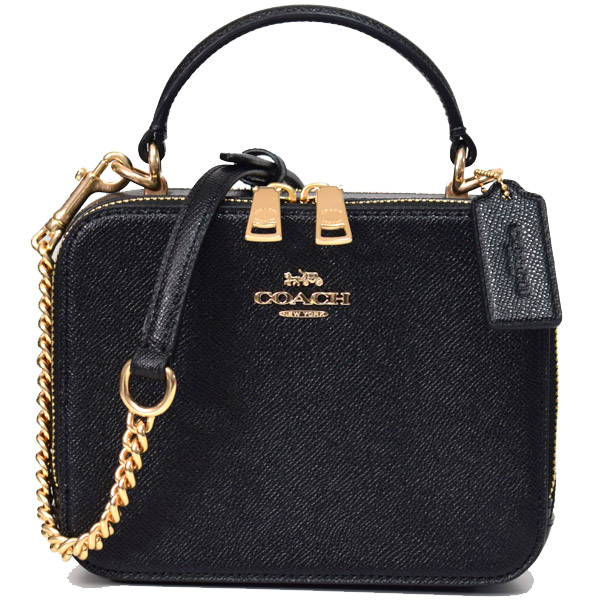 COACH】コーチ クロスグレインレザー ロゴ スクエア ボックス クロス