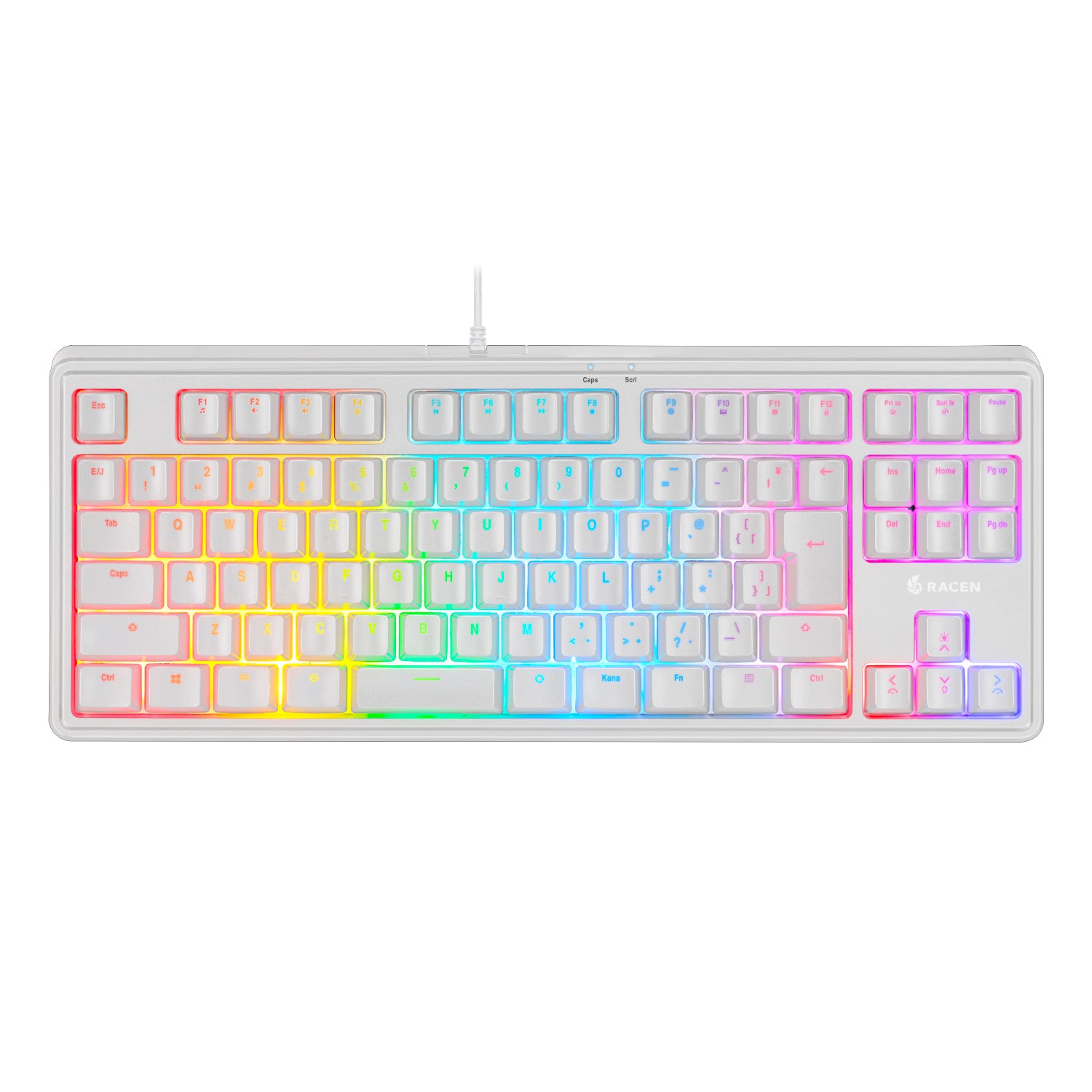 RACEN メンブレンゲーミングキーボードTKL（91キー）ホワイト [CRC