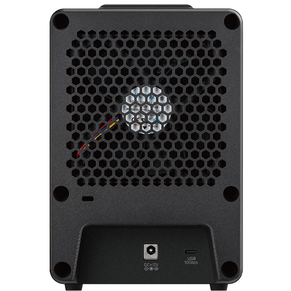 USB 10Gbps接続の3.5インチSATA HDDを4台搭載可能なドライブケース