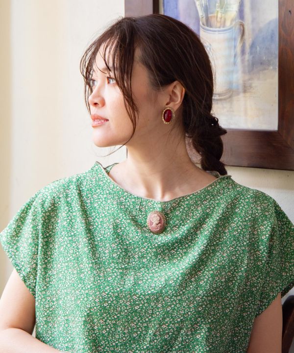 アンティークカメオブローチ(NAVY): 『欧州航路』