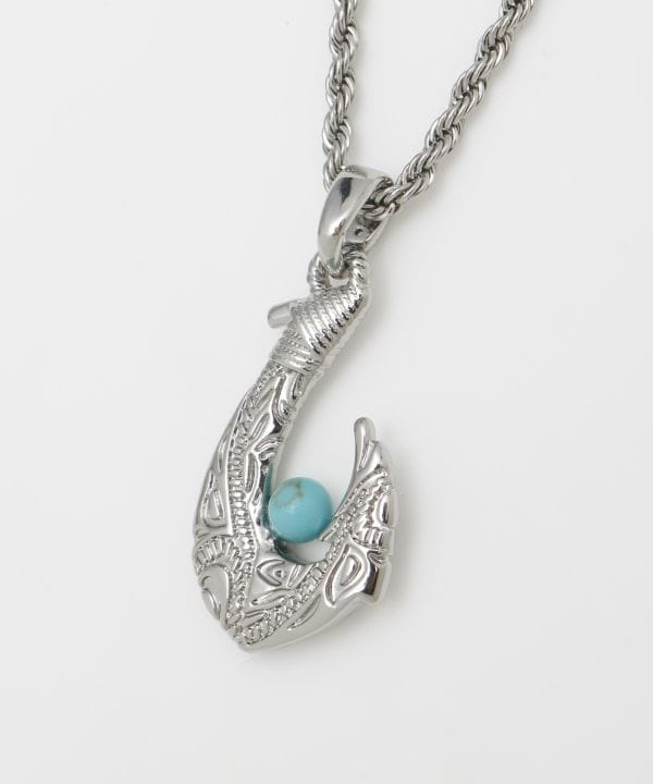 メンズフィッシュフックストーンネックレス(TIGER EYE): 『Kahiko