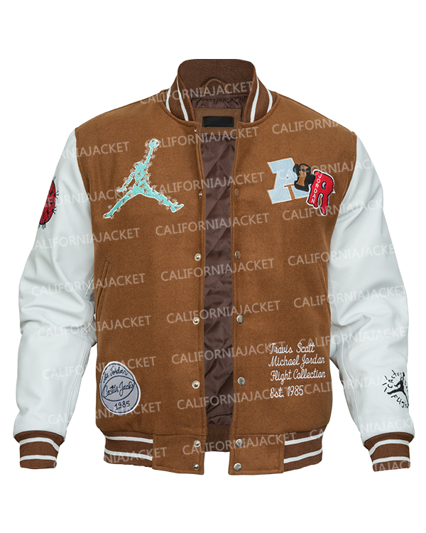 Travis Scott x Jordan Brown Varsity Jacket | Unisex Varsity Jacket
