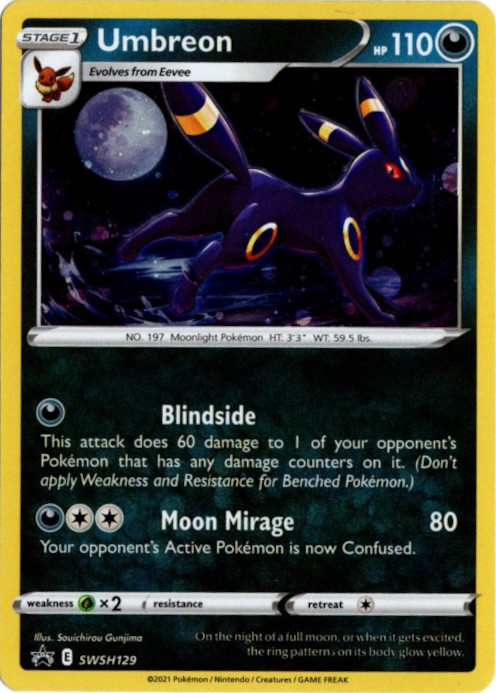 ブラッキー 海外版 英語版 ホロ プロモ Umbreon - SWSH129 -【Card