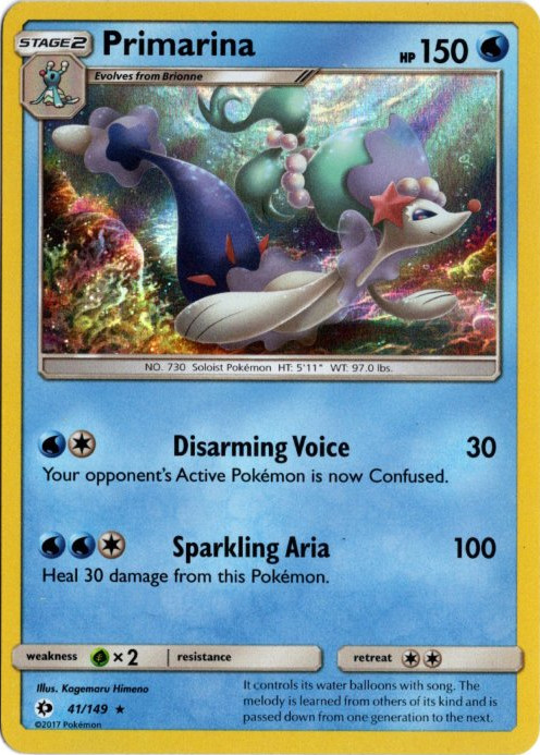 アシレーヌ 海外版 英語版 ホロ プロモ Primarina - 41/149 -【Card
