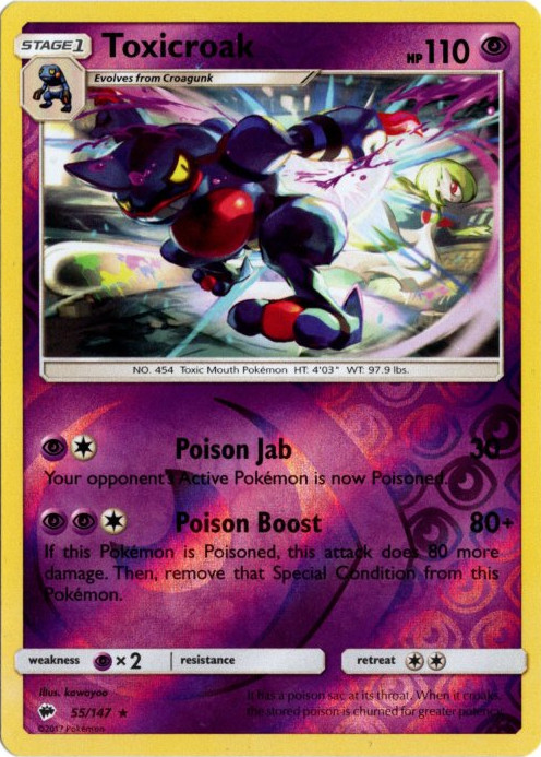 ドクロッグ 海外版 英語版 リバホロ Toxicroak - 55/147 -【Card Chicken】