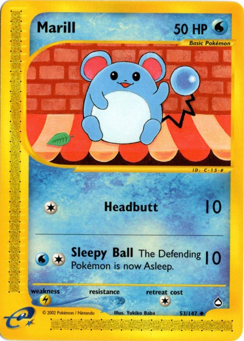 マリル 海外版 英語版 カードe Marill - 53/147 -【Card Chicken】