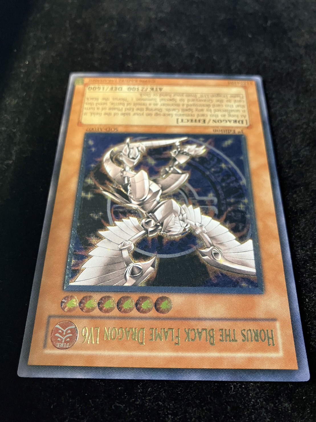 状態A-〕☆旧アジア☆ホルスの黒炎竜LV6【レリーフ】{SOD-AE007