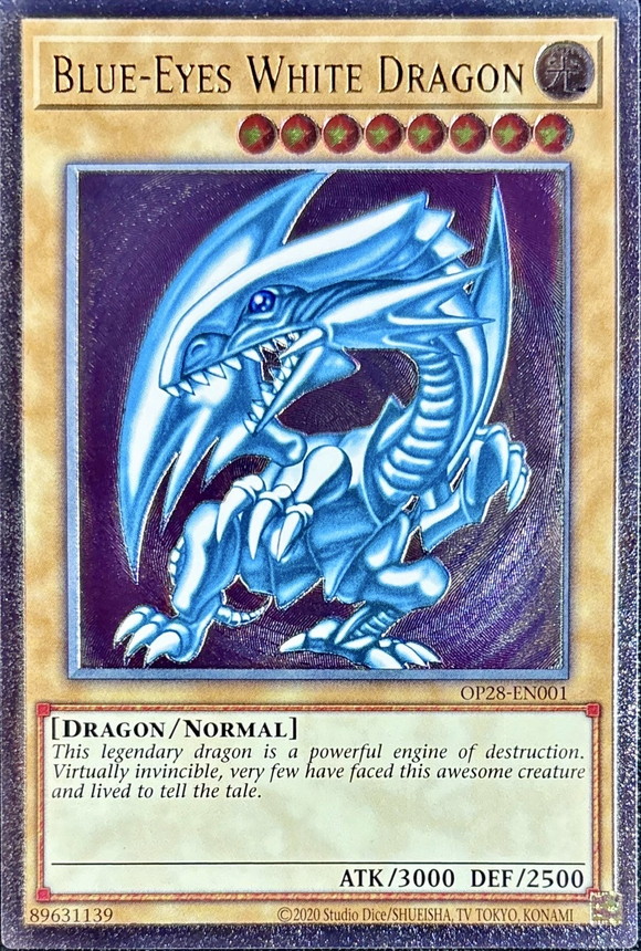 ☆英語版☆青眼の白龍【レリーフ】{OP28-EN001}《モンスター》