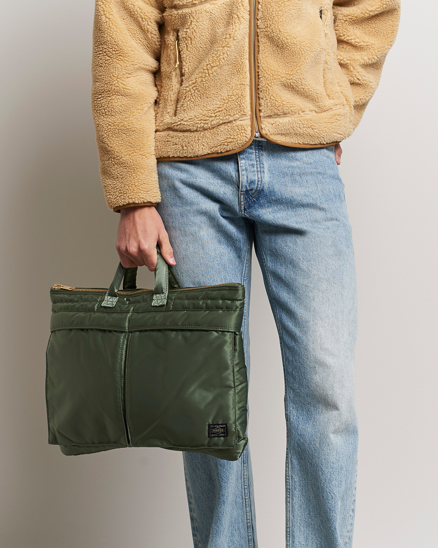 Porter-Yoshida & Co. Tanker Short Helmet Bag Sage Green at