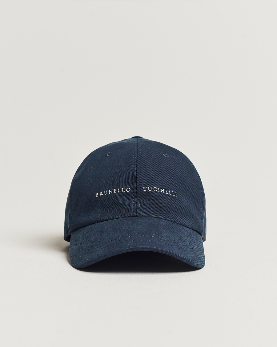Brunello Cucinelli Cotton Baseball Cap Navy at CareOfCarl.com
