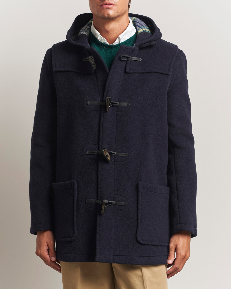 Gloverall Mid Length Duffle Coat Navy/Dress Gordon at CareOfCarl.com