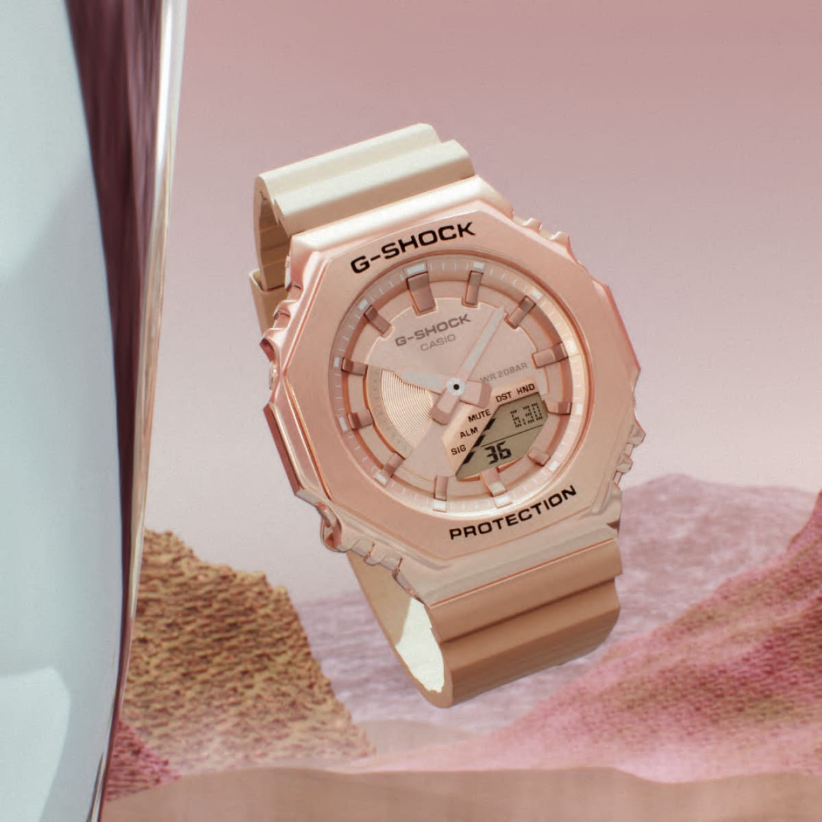 GMS2100PG-4A | G-SHOCK ANALOG-DIGITAL Pink gold | CASIO