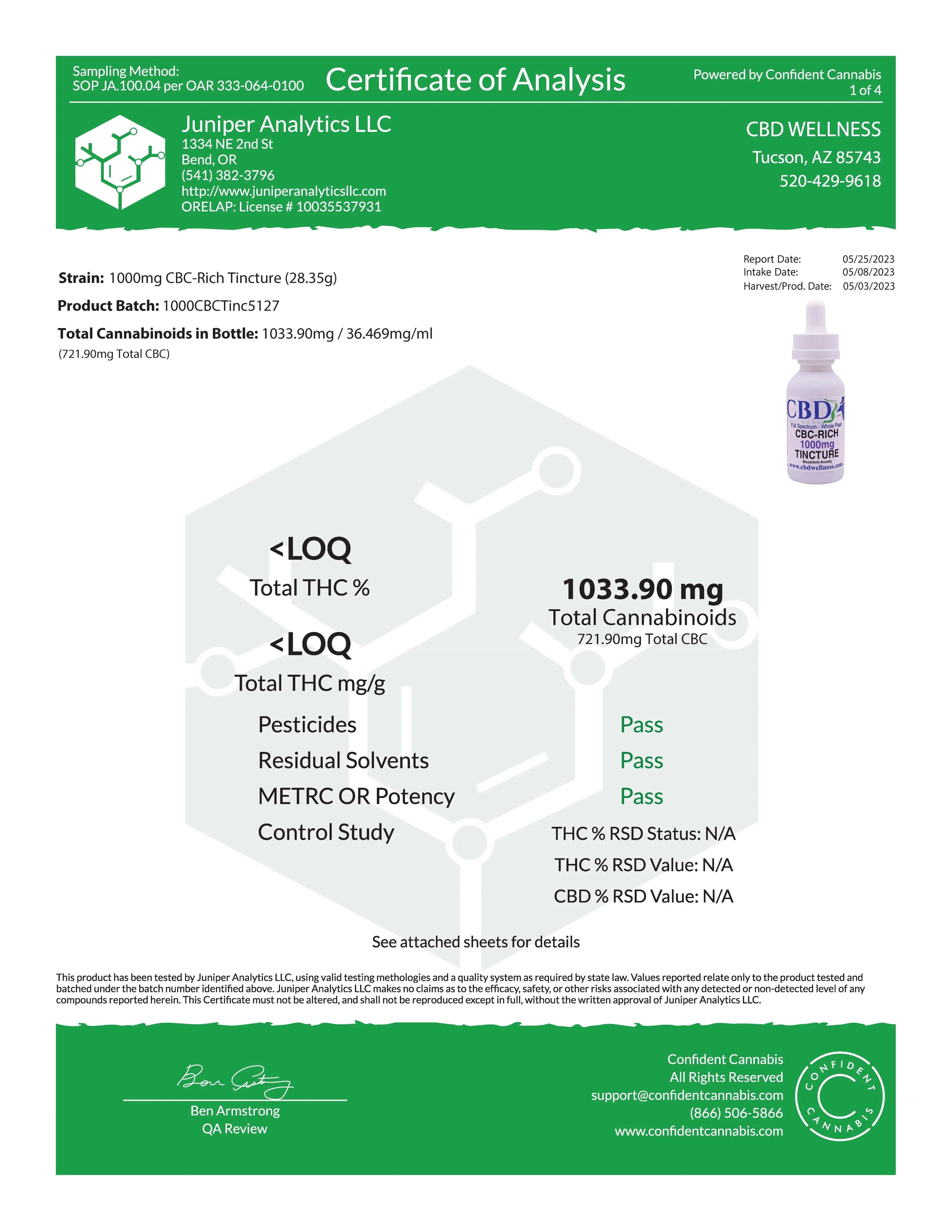 1000mg CBC-Rich Tincture – CBD Wellness