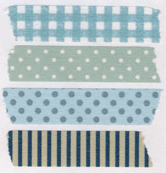 倉敷意匠 マスキングテープ 13mm×4柄セット (ブルー系)