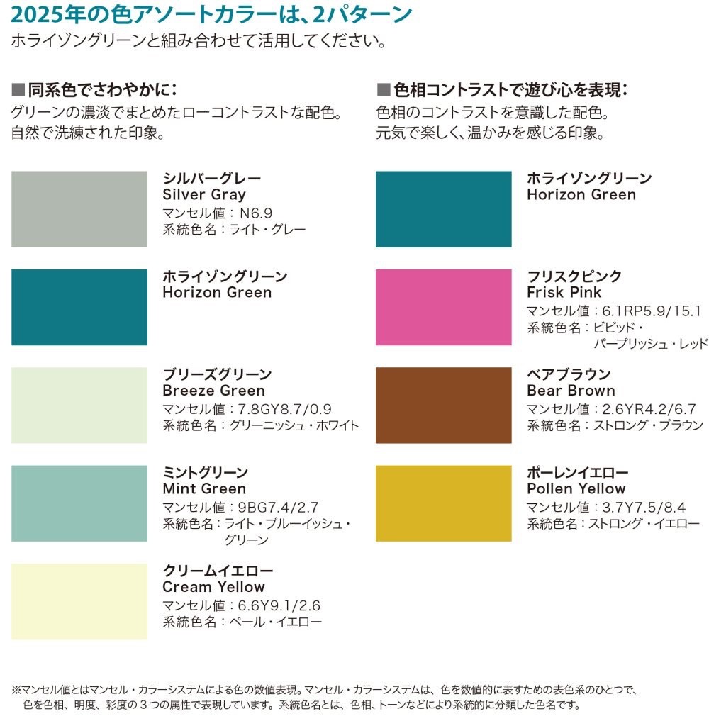 色彩雑学｜2025年メッセージカラー Horizon Green 日本流行色協会