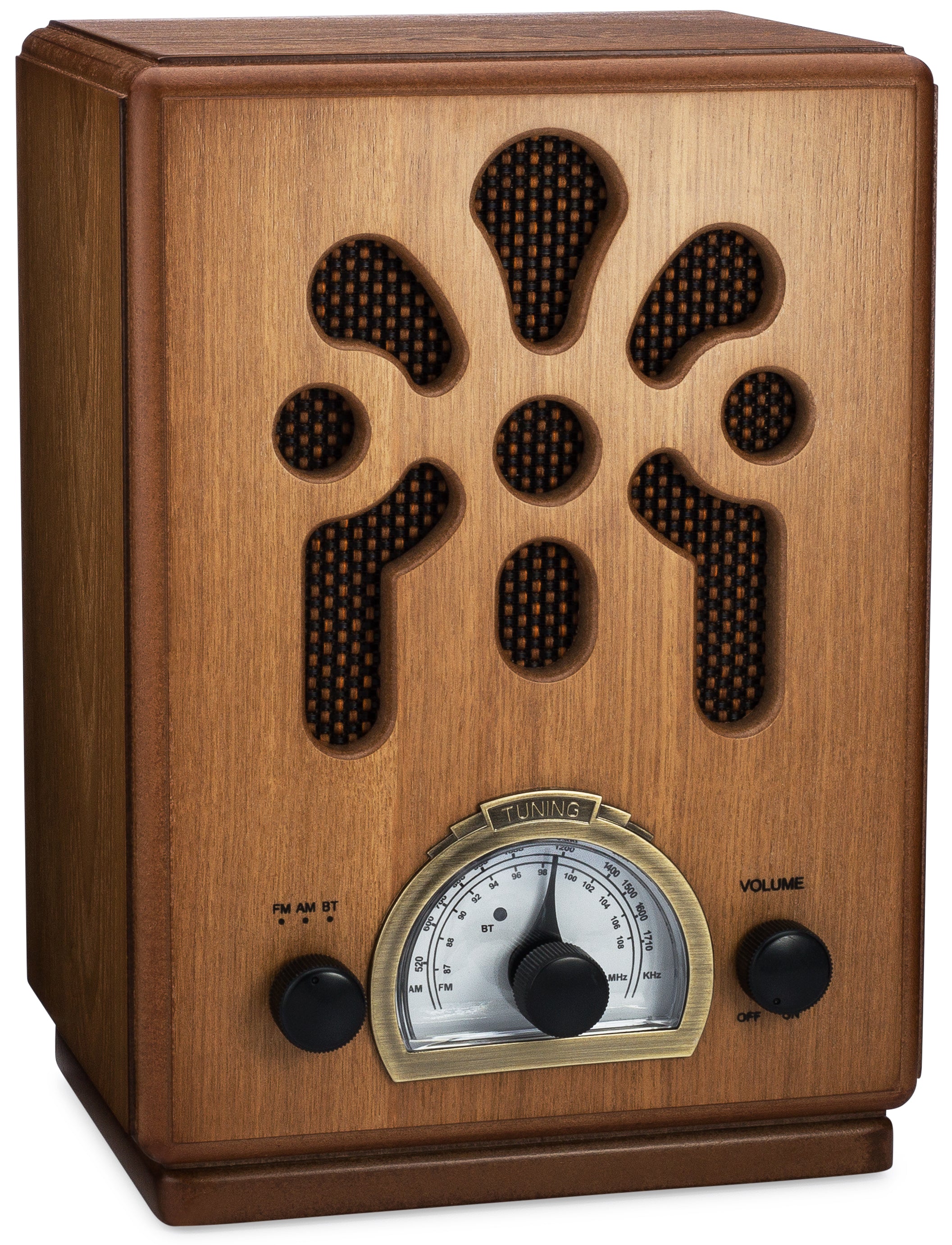 Classic Vintage Retro Style AM/FM Radio with Bluetooth (Model VR43