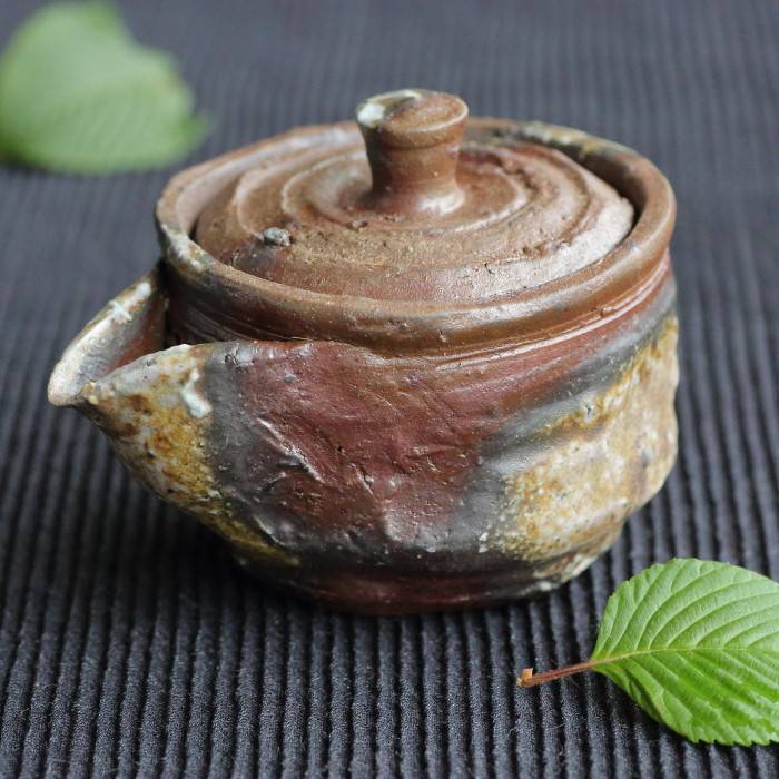 森本良信 備前焼 宝瓶 煎茶急須 緑茶急須 玉露茶茶器 満容量140ml 穴窯