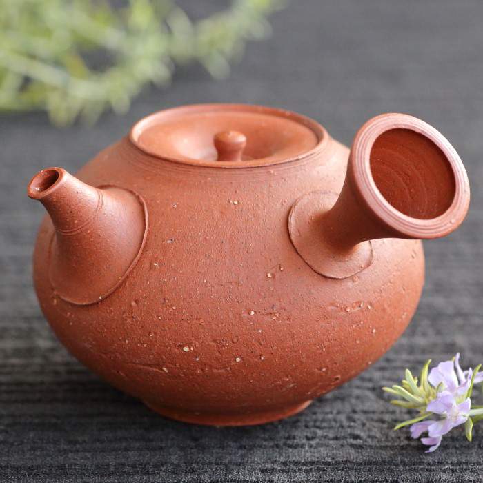 小西洋平 朱泥南蛮梨皮急須 第28回長三賞現代陶芸展入選作 共箱 常滑焼茶器