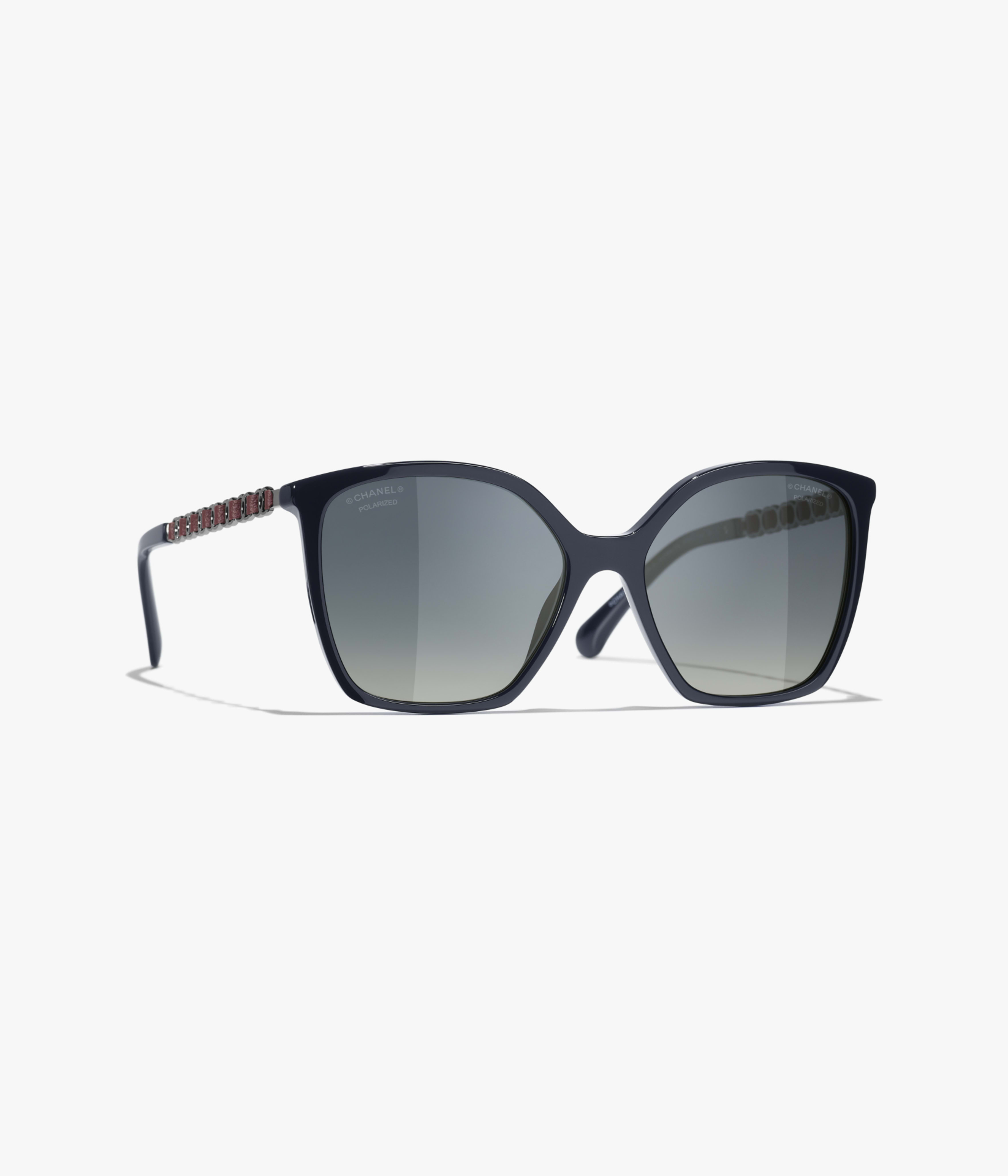 CHANEL Sunglasses: Square Sunglasses, acetate & calfskin — Fashion