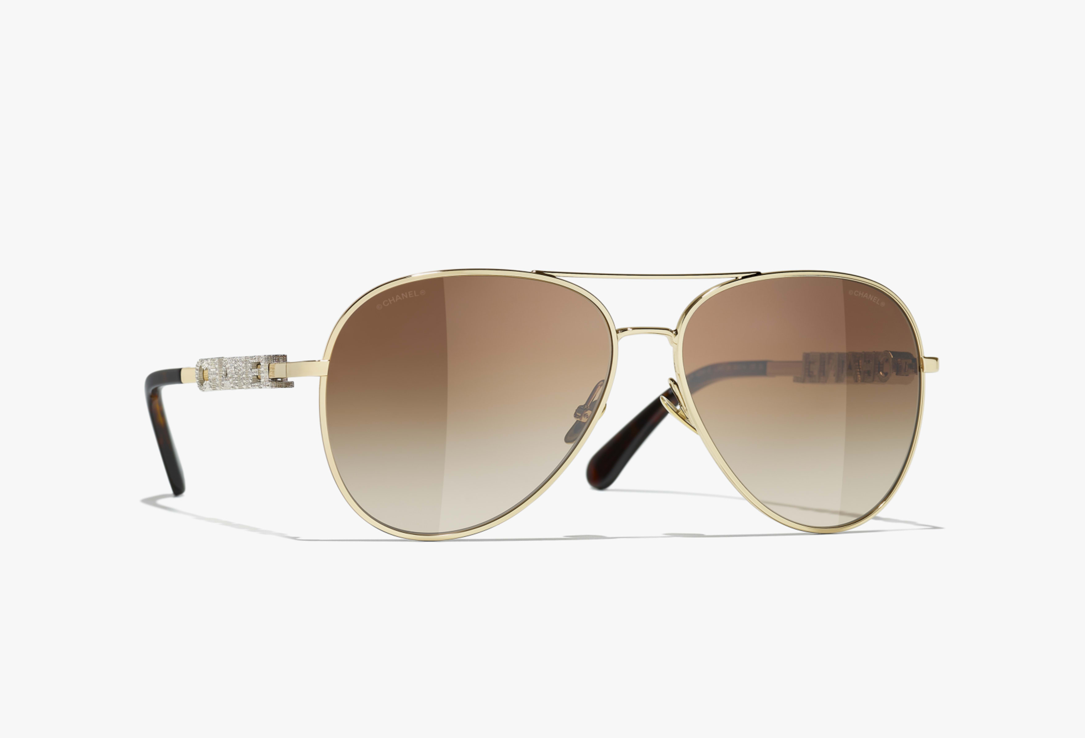 CHANEL サングラス: パイロット シェイプ サングラス, メタル