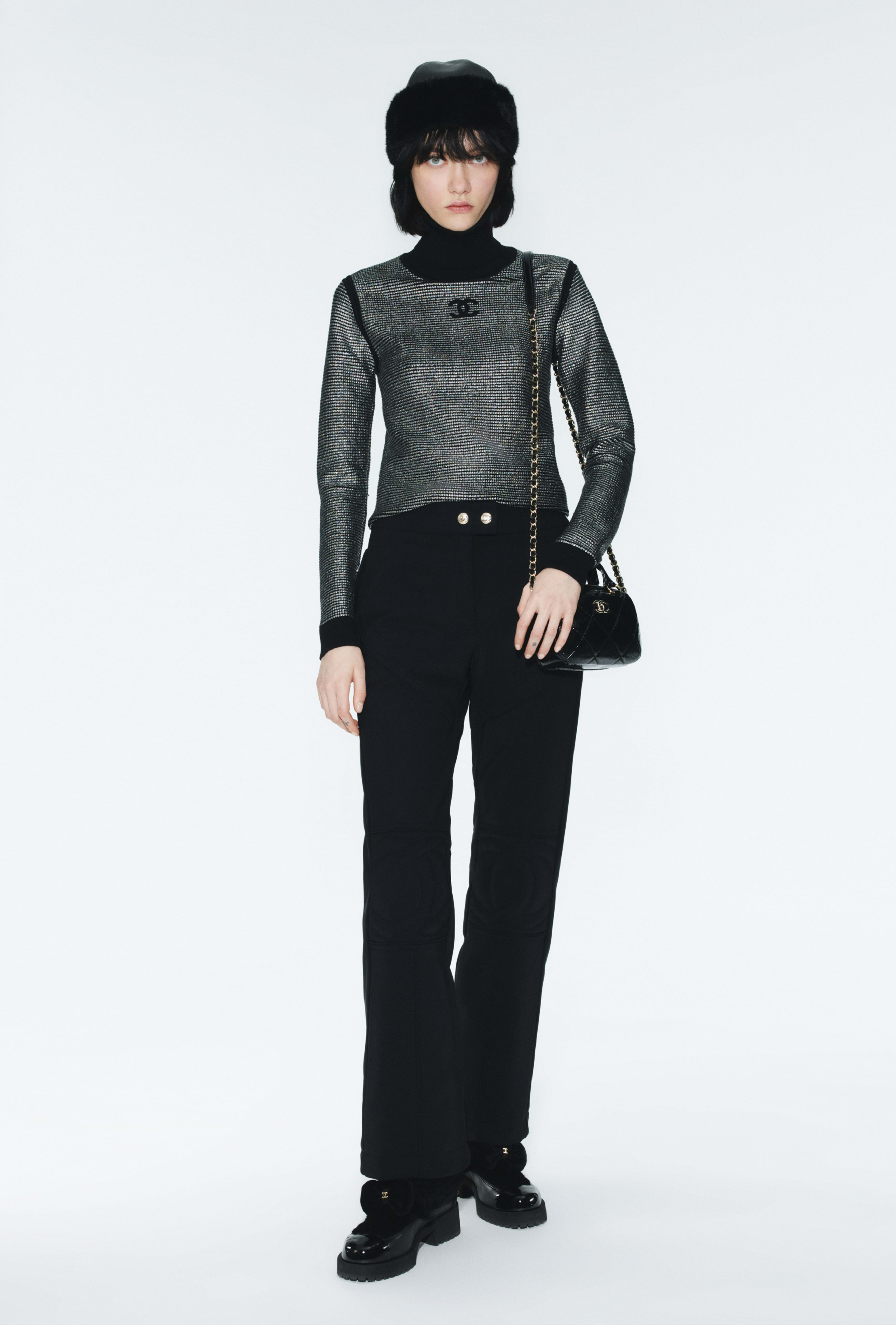 タートルネック - ウール、ブラック & シルバー — ファッション