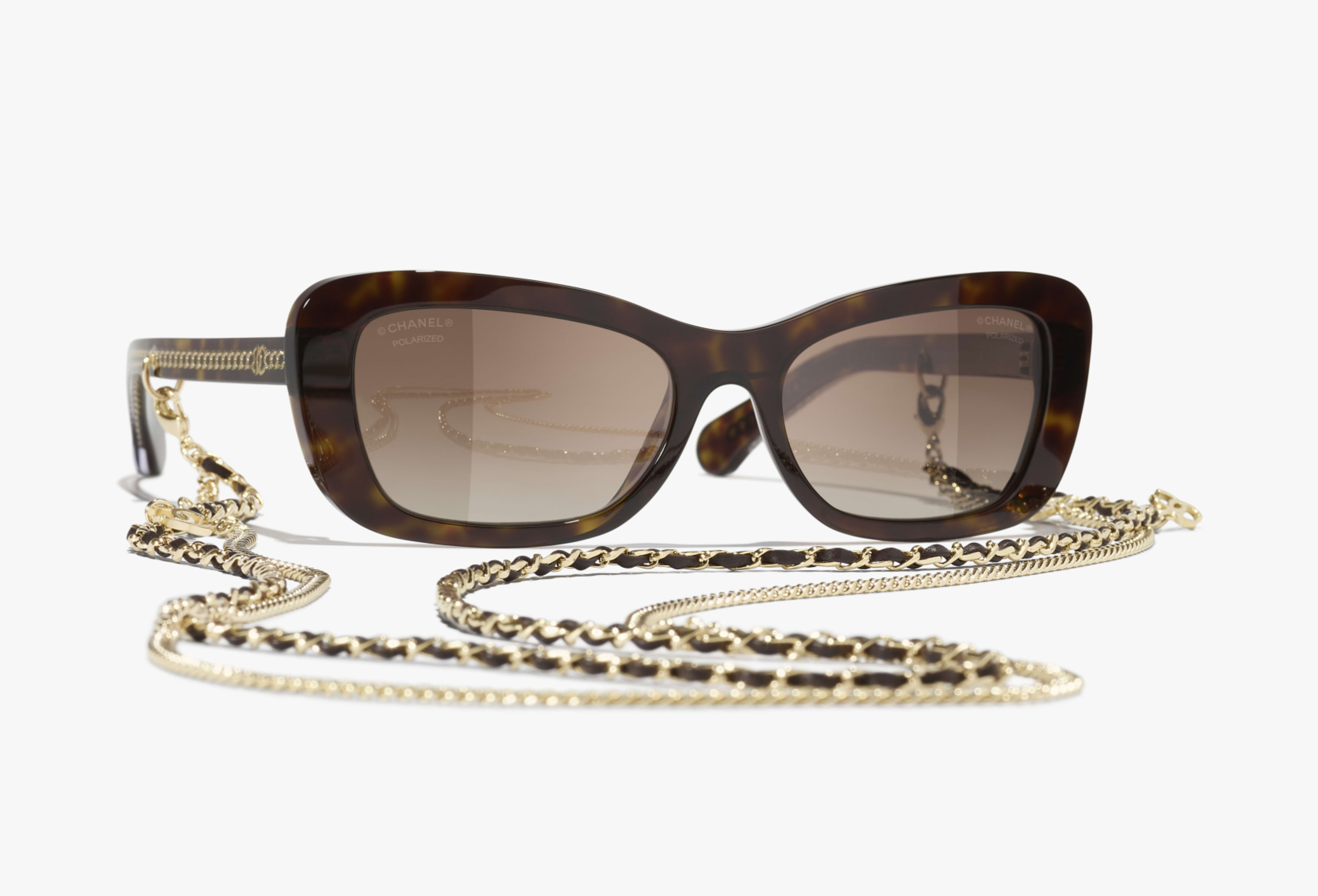 CHANEL サングラス: レクタングル シェイプ サングラス, アセテート