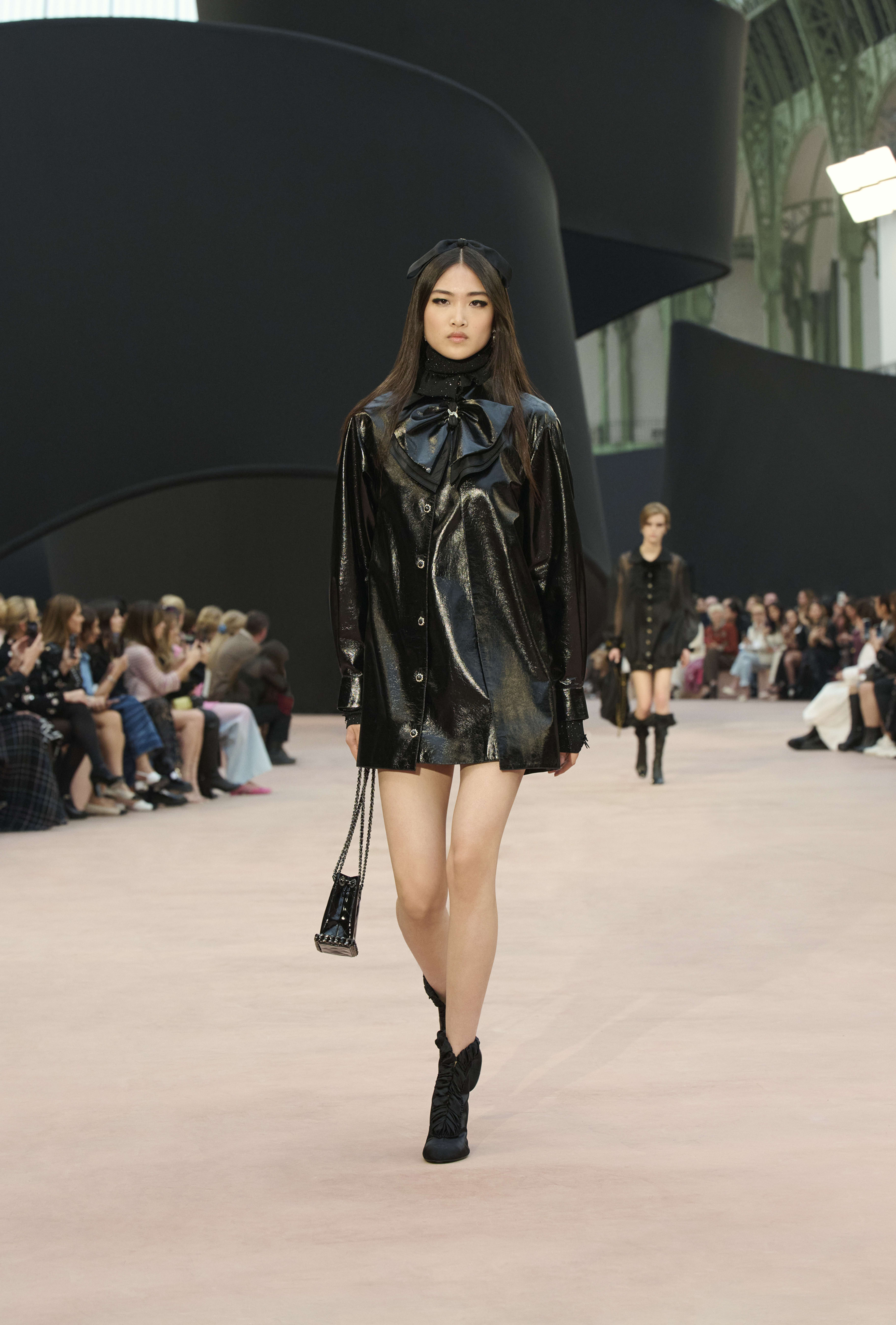 ショート ブーツ - シルク サテン & グログラン、ブラック