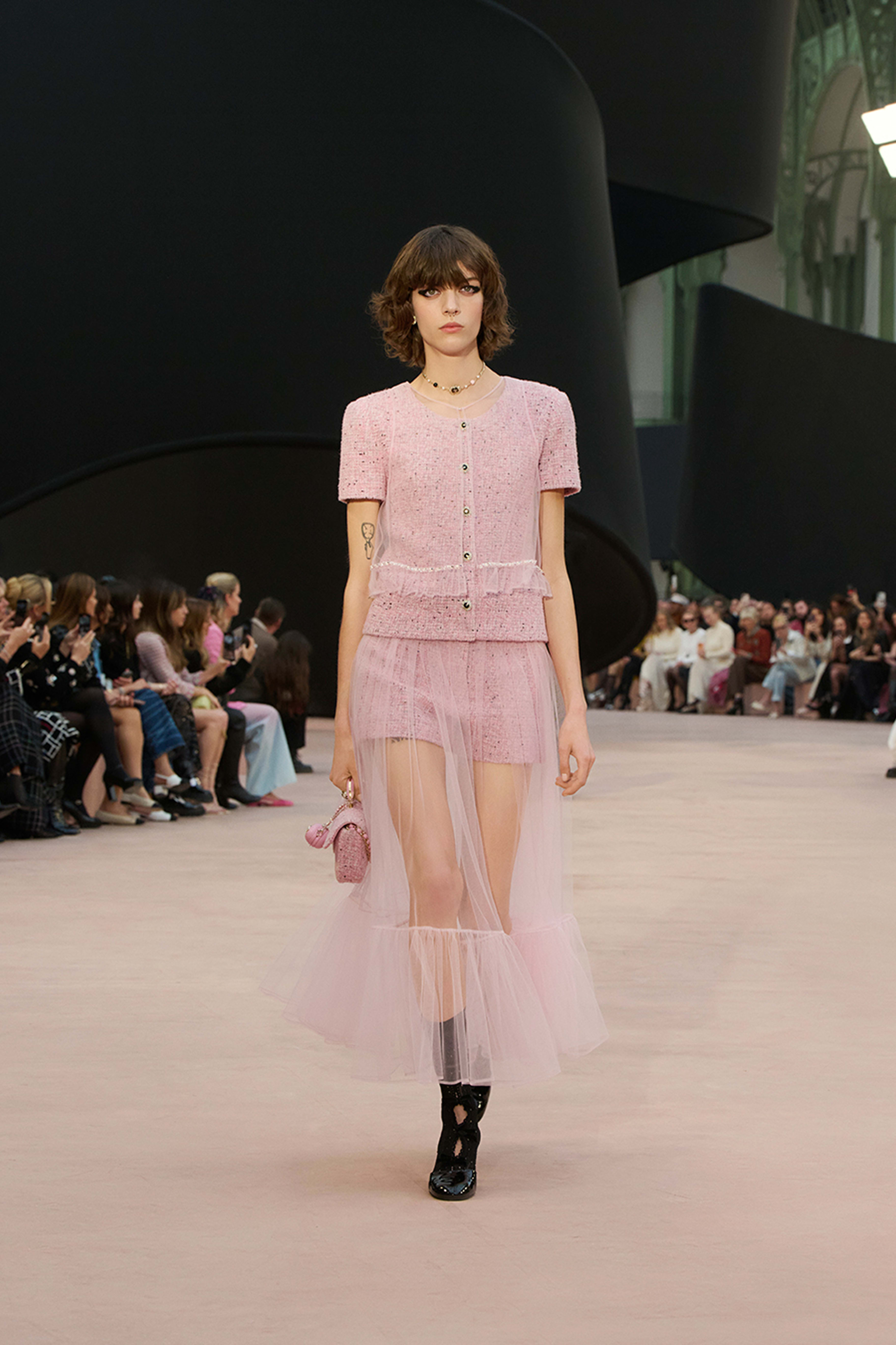 ショート パンツ - ツイード、ピンク、ブラック & ホワイト