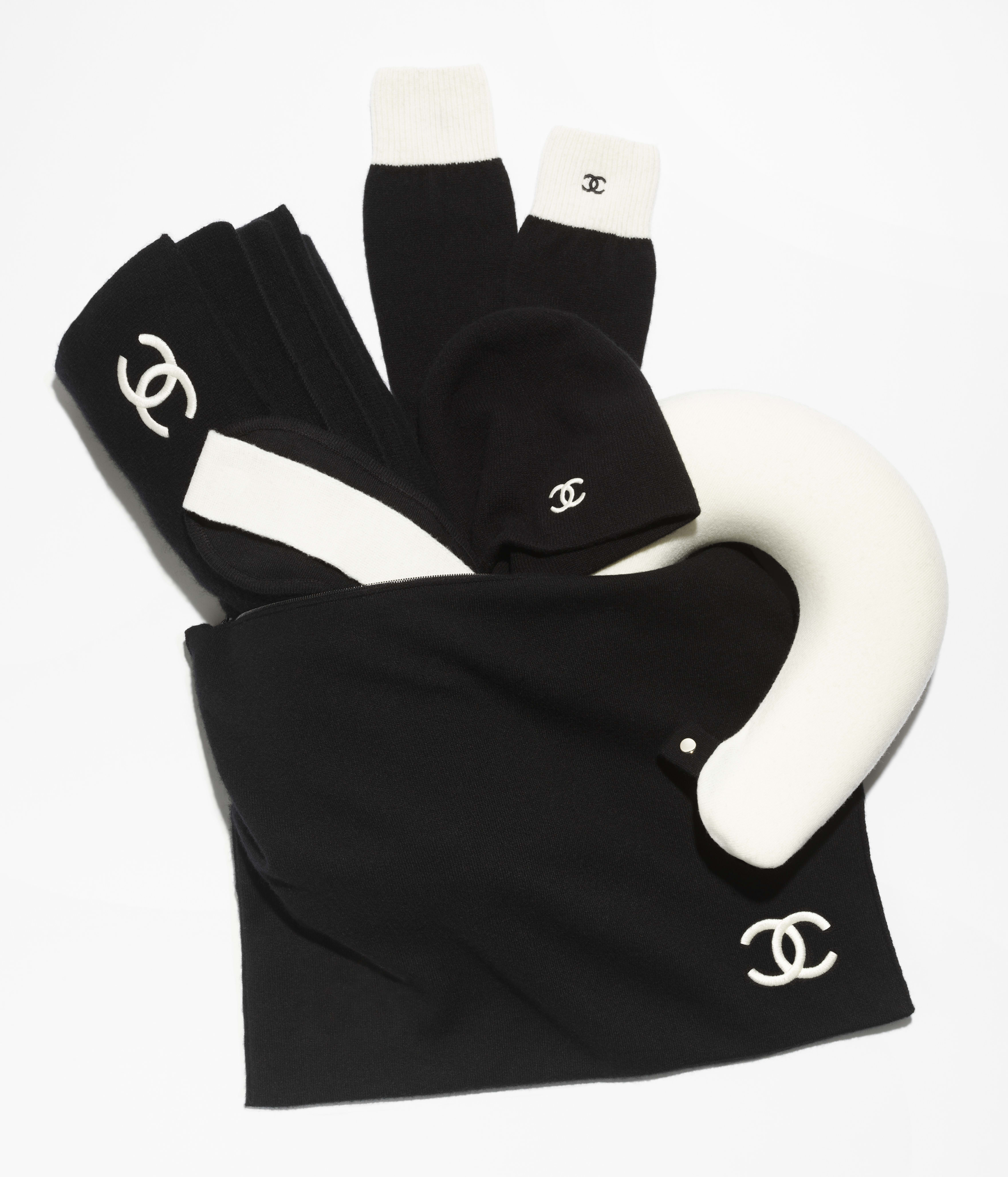 トラベル セット - カシミヤ、ブラック & ホワイト — ファッション