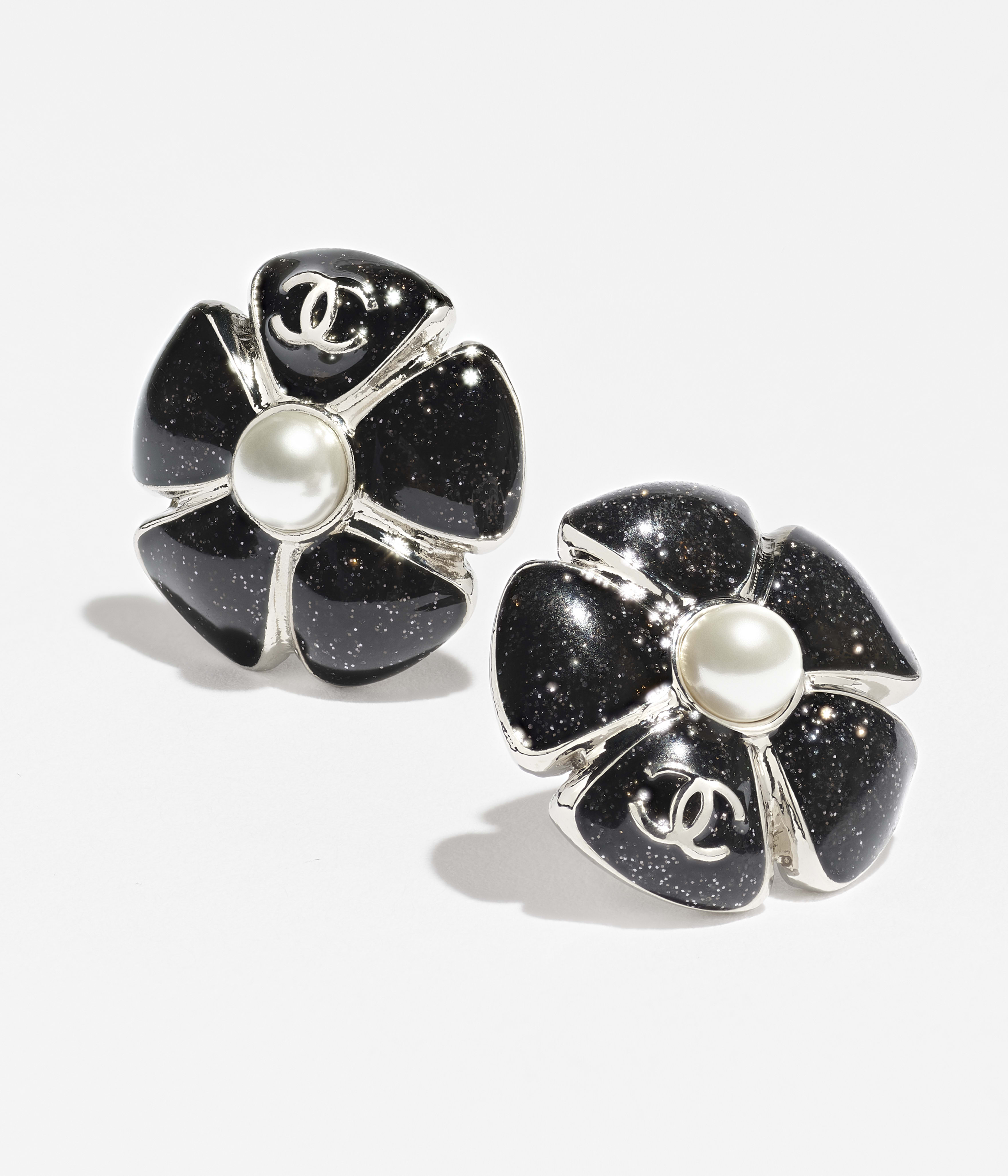 ピアス - メタル、レジン & コスチューム パール、シルバー、ブラック