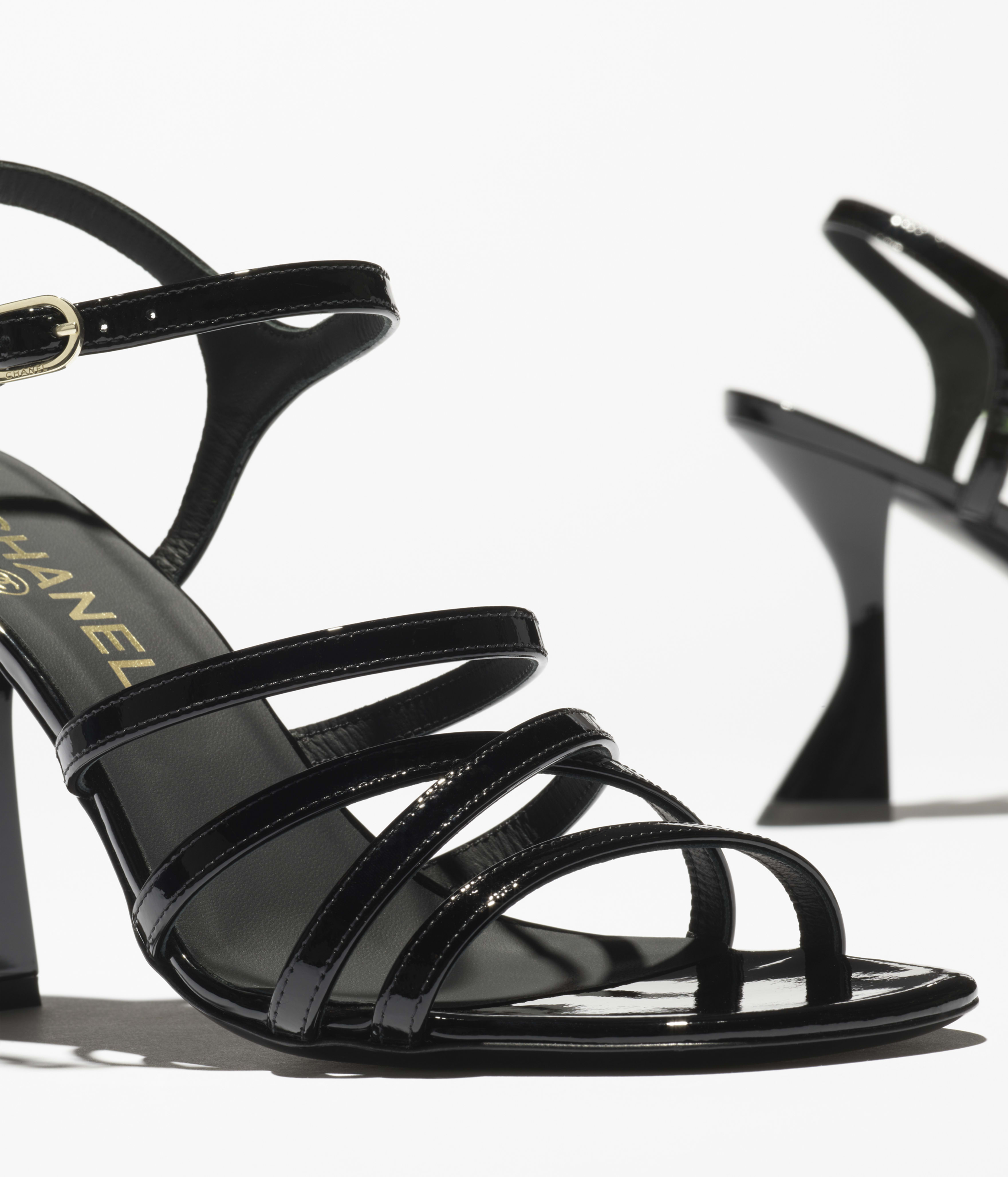 サンダル - パテント カーフスキン、ブラック — ファッション | CHANEL