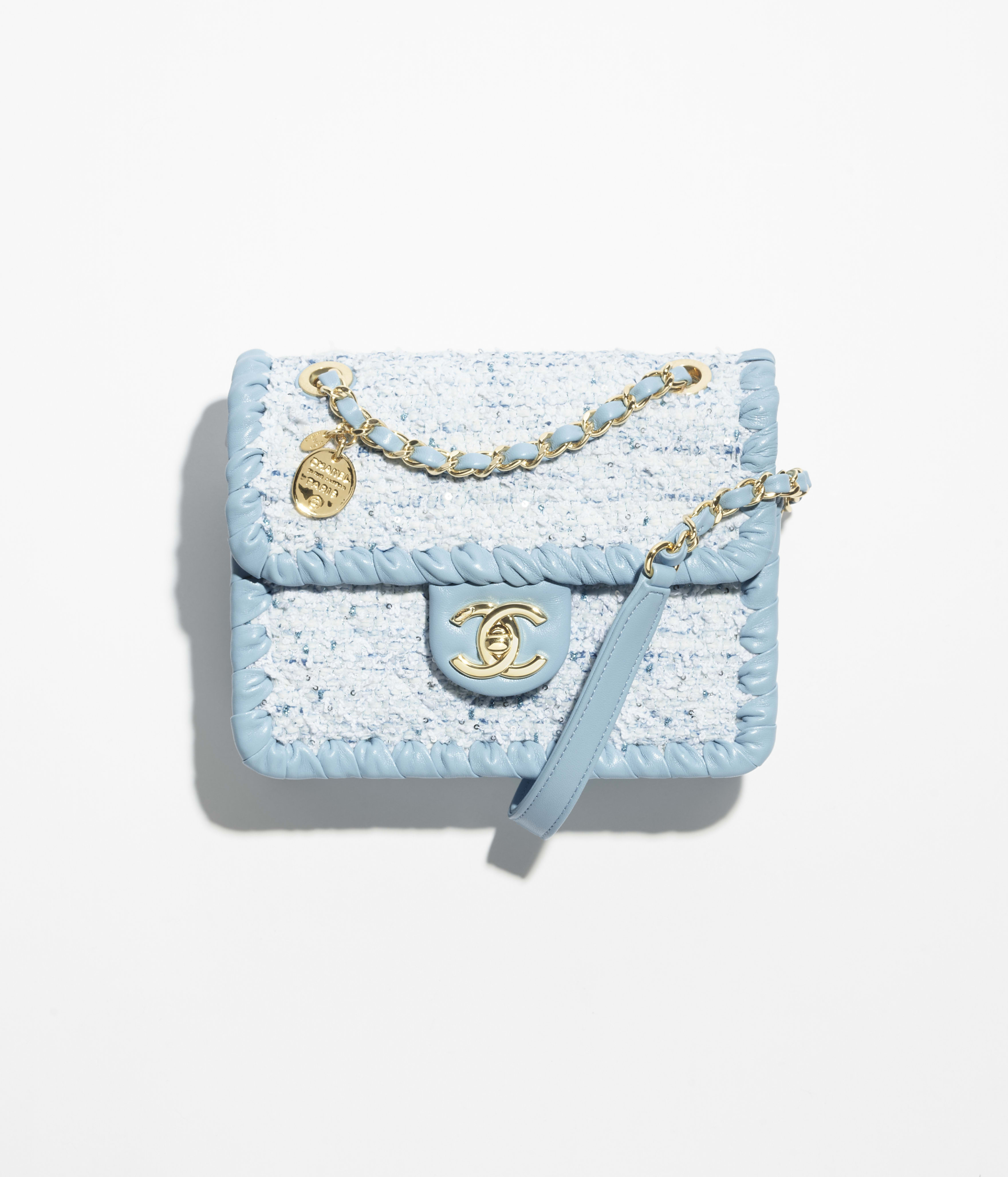 カメリア モチーフ ブローチ - ツイード、ホワイト & ブラック